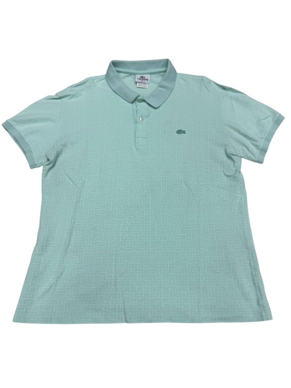 Lacoste Men's Slim Fit SS Polo Shirt 100% Cotton Textured Design Logo, Size 6